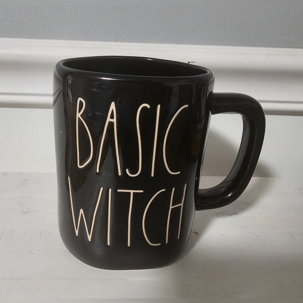 Rae Dunn Halloween Mug Vintage Black Basic Witch